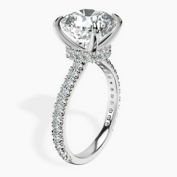 Platinum Myra Secret Halo Lab Diamond Ring standing product image one