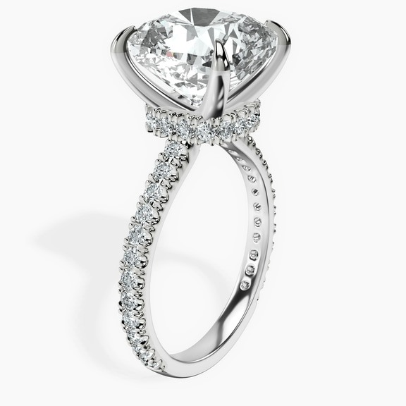 Platinum Myra Secret Halo Lab Diamond Ring standing product image one