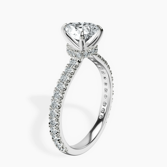 Platinum Myra Secret Halo Lab Diamond Ring standing product image one
