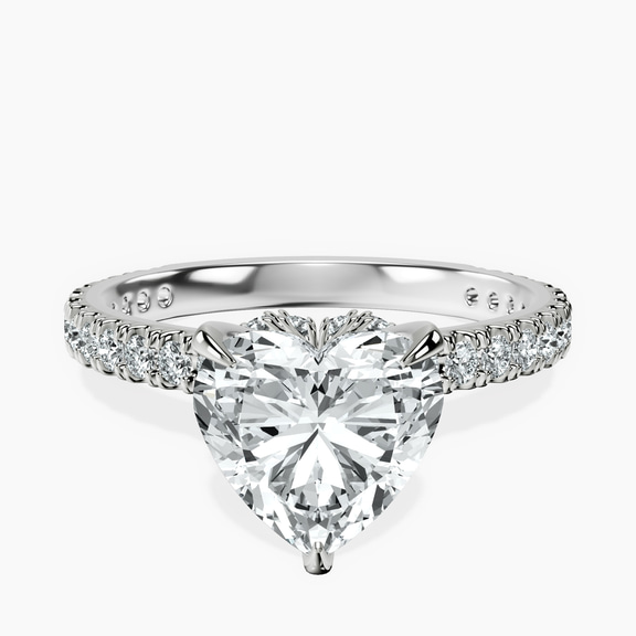 Platinum Chrissy Teigen Secret Halo Lab Diamond Ring front image