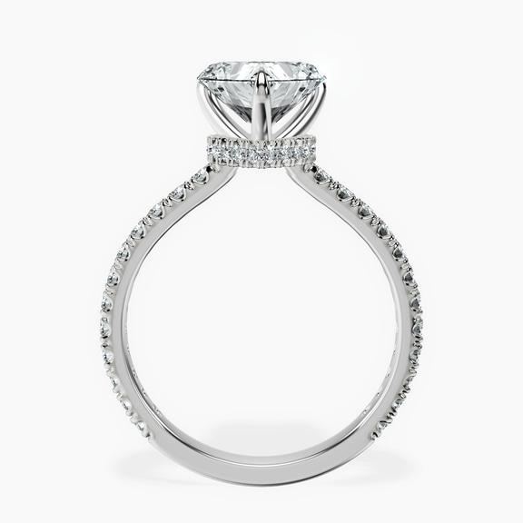 Platinum Chrissy Teigen Secret Halo Lab Diamond Ring side right image one