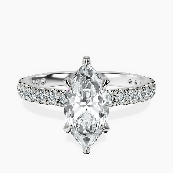 Platinum Myra Secret Halo Lab Diamond Ring front image