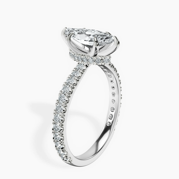Platinum Myra Secret Halo Lab Diamond Ring standing product image one