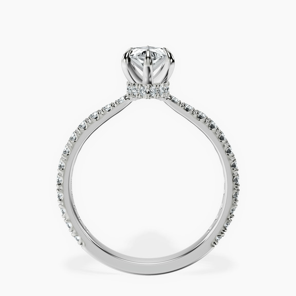 Platinum Myra Secret Halo Lab Diamond Ring side right image one