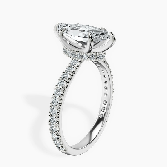 Platinum Chrissy Teigen Secret Halo Lab Diamond Ring standing product image one