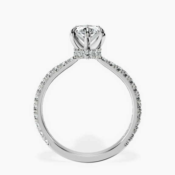 Platinum Chrissy Teigen Secret Halo Lab Diamond Ring side right image one