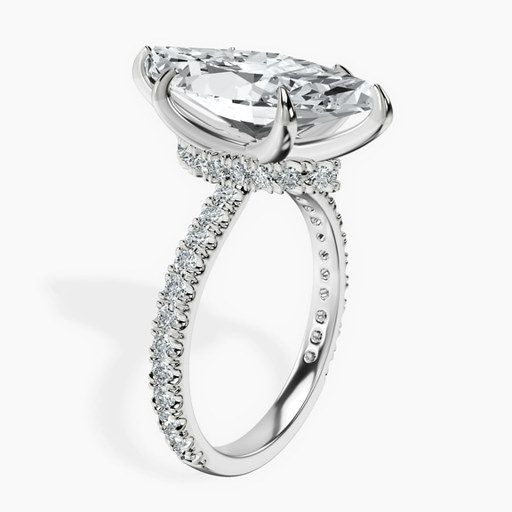 Platinum Myra Secret Halo Lab Diamond Ring standing product image one
