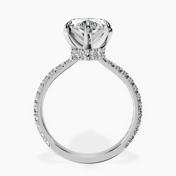 Platinum Myra Secret Halo Lab Diamond Ring side right image one