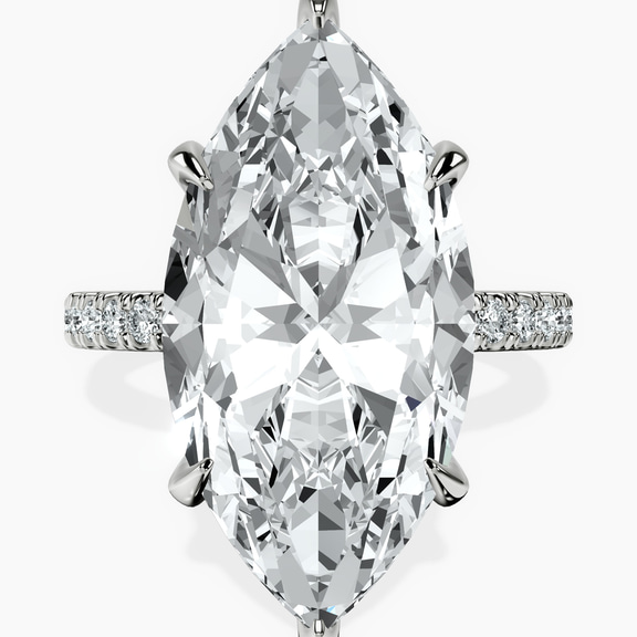 Platinum Myra Secret Halo Lab Diamond Ring front image