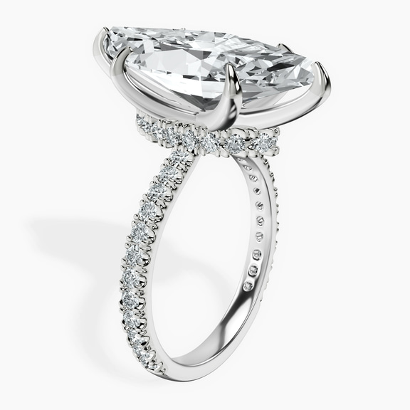Platinum Myra Secret Halo Lab Diamond Ring standing product image one