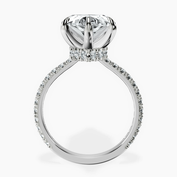 Platinum Myra Secret Halo Lab Diamond Ring side right image one