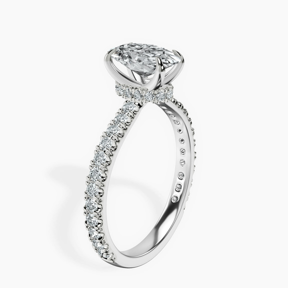 Platinum Myra Secret Halo Lab Diamond Ring standing product image one