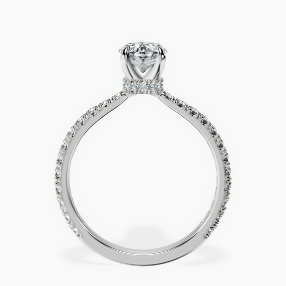 Platinum Myra Secret Halo Lab Diamond Ring side right image one