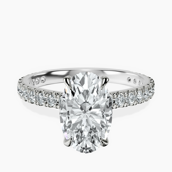 Platinum Chrissy Teigen Secret Halo Lab Diamond Ring front image