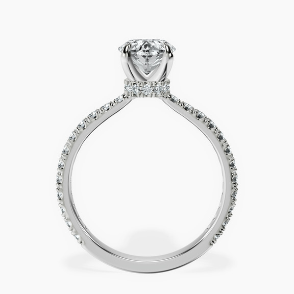 Platinum Chrissy Teigen Secret Halo Lab Diamond Ring side right image one