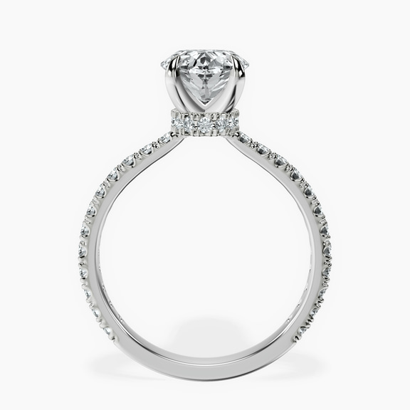 Platinum Myra Secret Halo Lab Diamond Ring side right image one