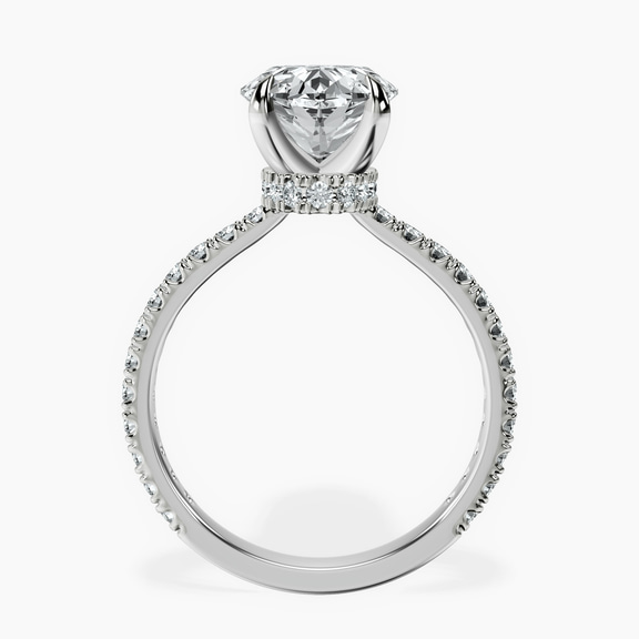 Platinum Myra Secret Halo Lab Diamond Ring side right image one