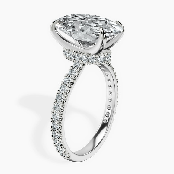Platinum Myra Secret Halo Lab Diamond Ring standing product image one