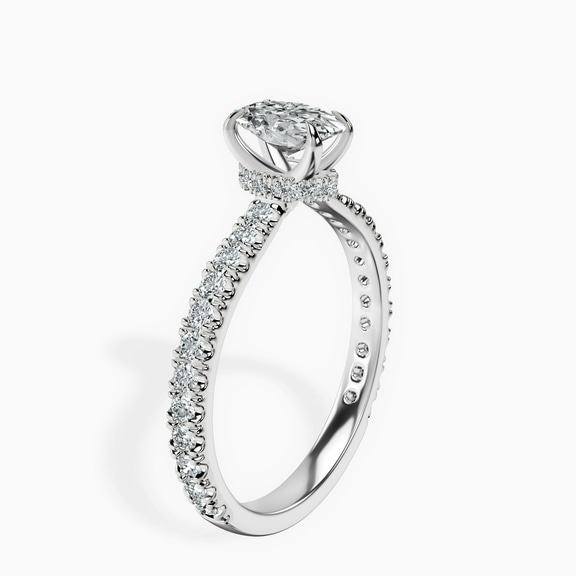 Platinum Myra Secret Halo Lab Diamond Ring standing product image one