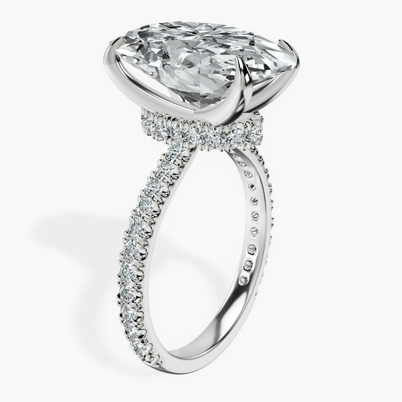 Platinum Myra Secret Halo Lab Diamond Ring standing product image one