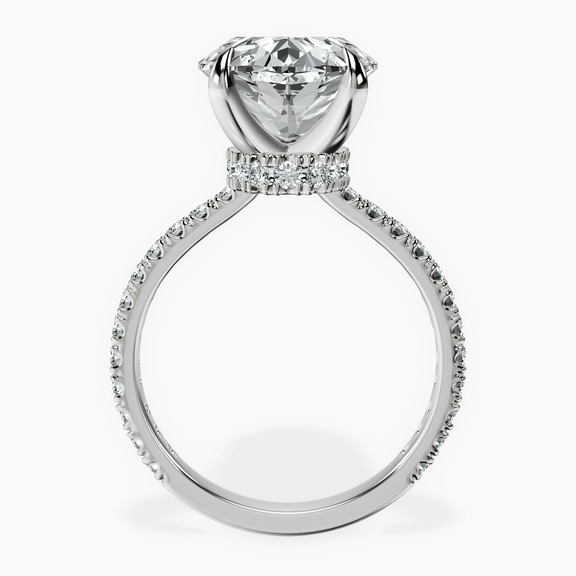 Platinum Myra Secret Halo Lab Diamond Ring side right image one