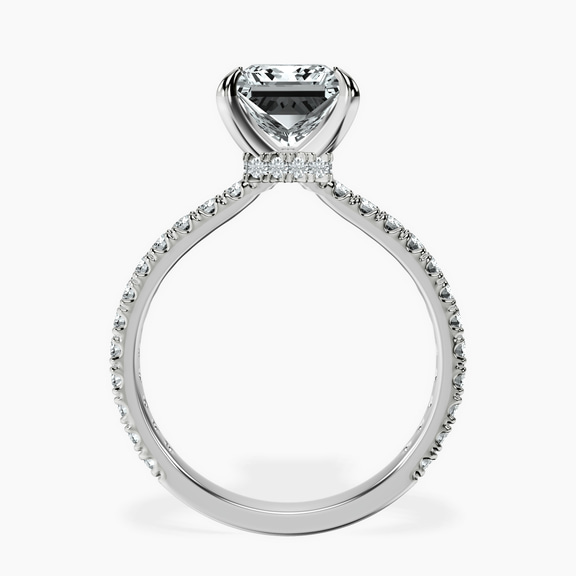 Platinum Chrissy Teigen Secret Halo Lab Diamond Ring side right image one