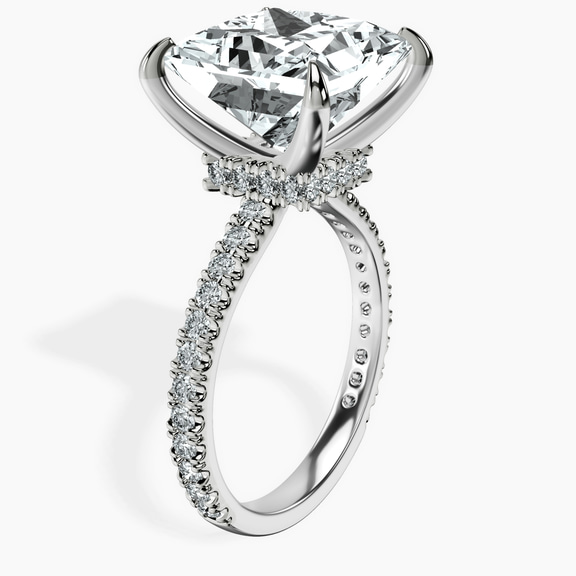 Platinum Myra Secret Halo Lab Diamond Ring standing product image one