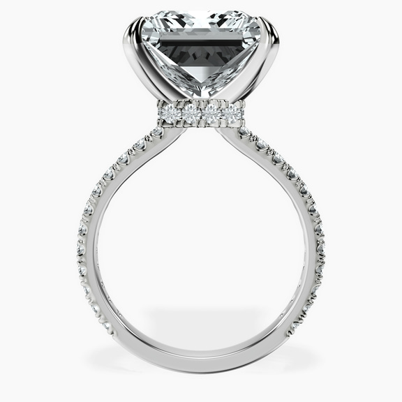 Platinum Myra Secret Halo Lab Diamond Ring side right image one