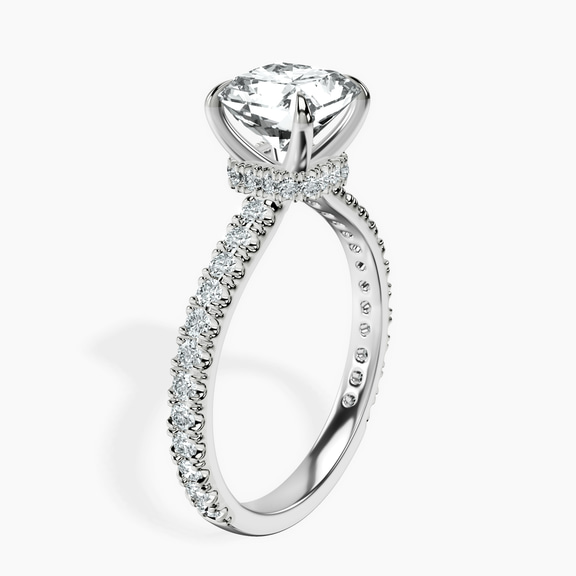 Platinum Chrissy Teigen Secret Halo Lab Diamond Ring standing product image one
