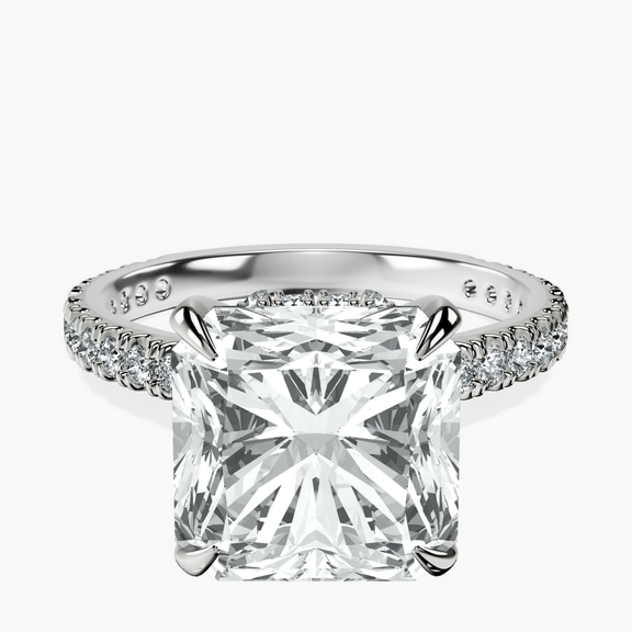 Platinum Myra Secret Halo Lab Diamond Ring front image