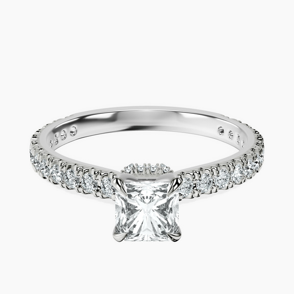 Platinum Myra Secret Halo Lab Diamond Ring front image