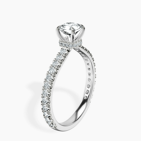 Platinum Myra Secret Halo Lab Diamond Ring standing product image one