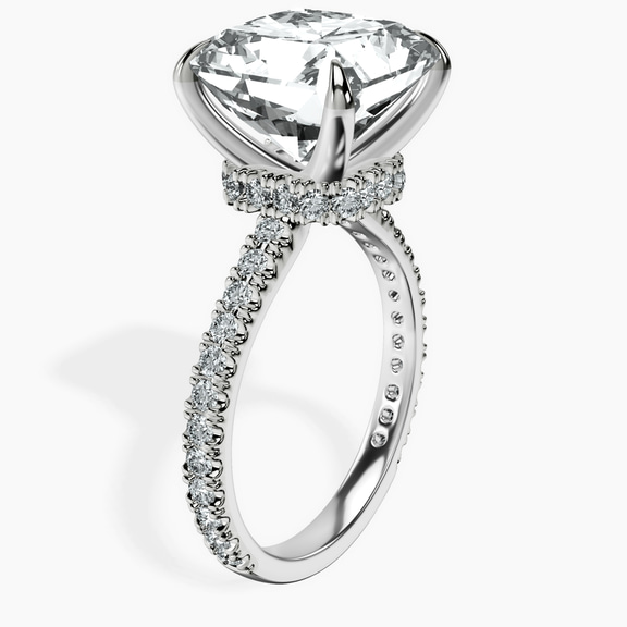 Platinum Myra Secret Halo Lab Diamond Ring standing product image one
