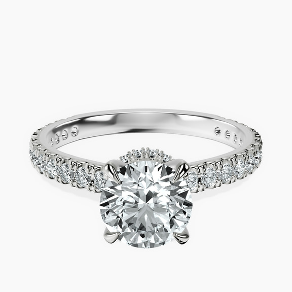 Platinum Myra Secret Halo Lab Diamond Ring front image