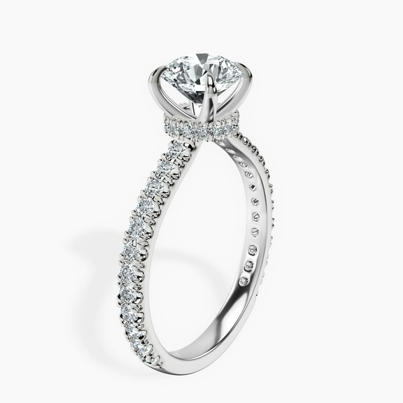 Platinum Myra Secret Halo Lab Diamond Ring standing product image one
