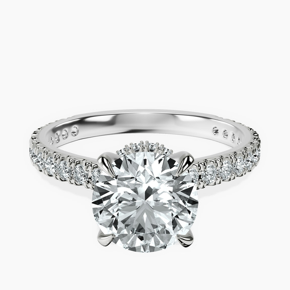 Platinum Chrissy Teigen Secret Halo Lab Diamond Ring front image