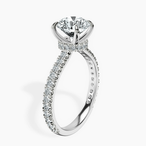 Platinum Chrissy Teigen Secret Halo Lab Diamond Ring standing product image one