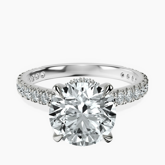 Platinum Myra Secret Halo Lab Diamond Ring front image