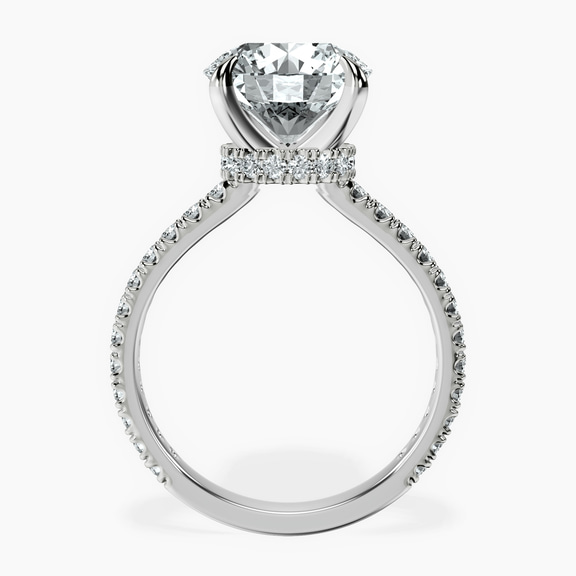 Platinum Myra Secret Halo Lab Diamond Ring side right image one