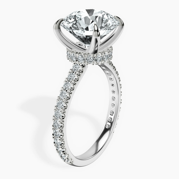 Platinum Myra Secret Halo Lab Diamond Ring standing product image one