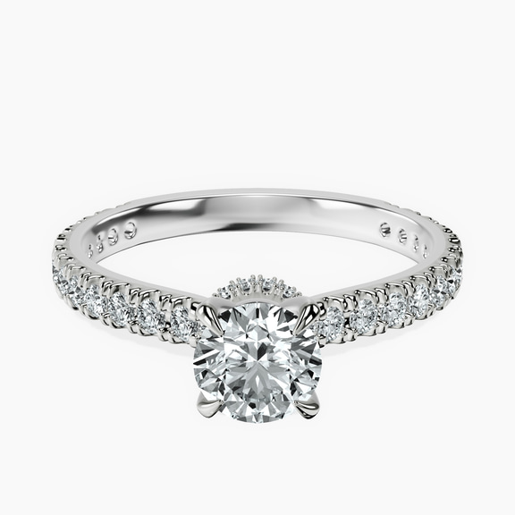 10kt White Gold Myra Secret Halo Lab Diamond Ring front image