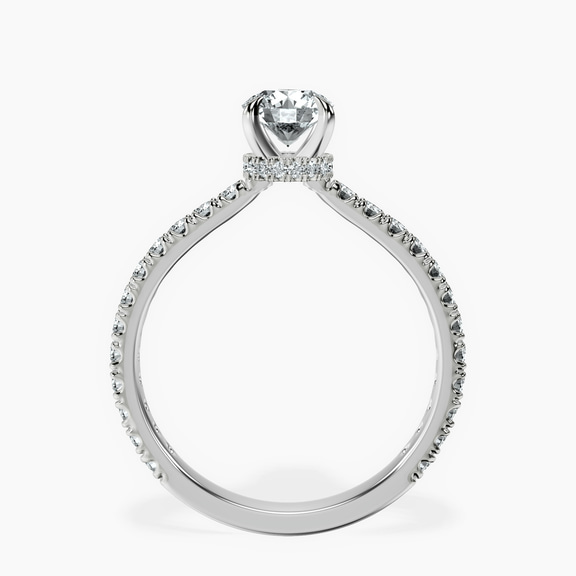 10kt White Gold Myra Secret Halo Lab Diamond Ring side right image one