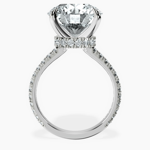 Platinum Myra Secret Halo Lab Diamond Ring side right image one