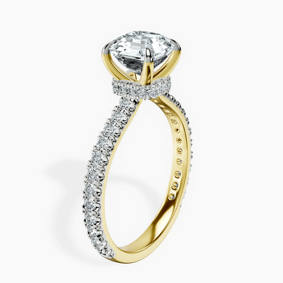10kt Yellow Gold Chrissy Teigen Secret Halo Lab Diamond Ring standing product image one