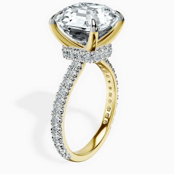 14kt Yellow Gold Myra Secret Halo Lab Diamond Ring standing product image one