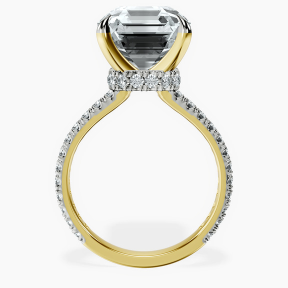 14kt Yellow Gold Myra Secret Halo Lab Diamond Ring side right image one