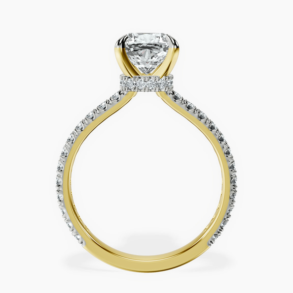 14kt Yellow Gold Chrissy Teigen Secret Halo Lab Diamond Ring side right image one