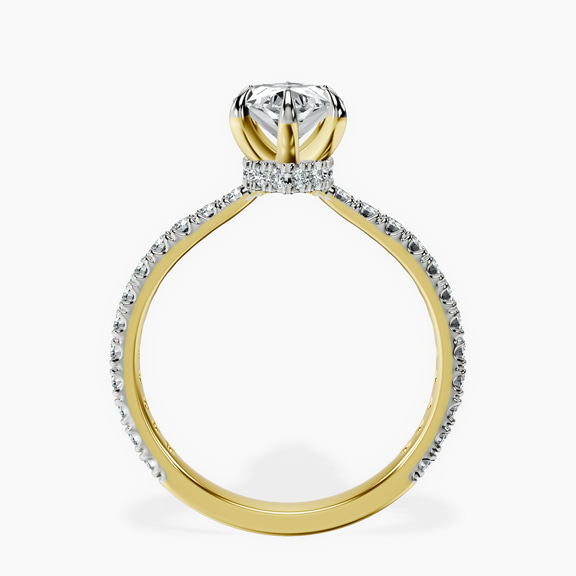 14kt Yellow Gold Chrissy Teigen Secret Halo Lab Diamond Ring side right image one