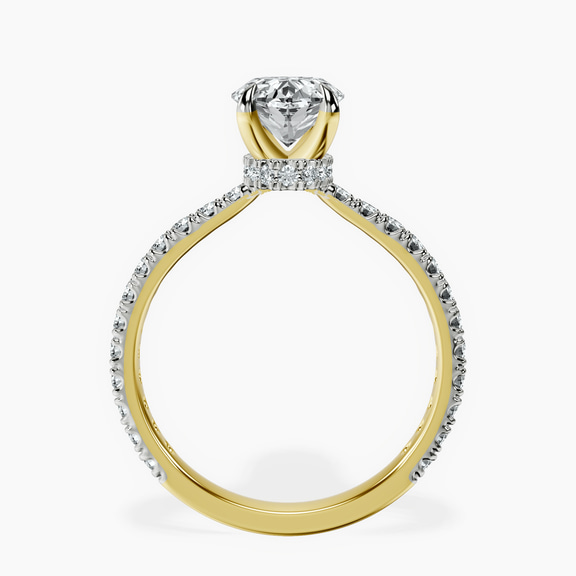 10kt Yellow Gold Chrissy Teigen Secret Halo Lab Diamond Ring side right image one