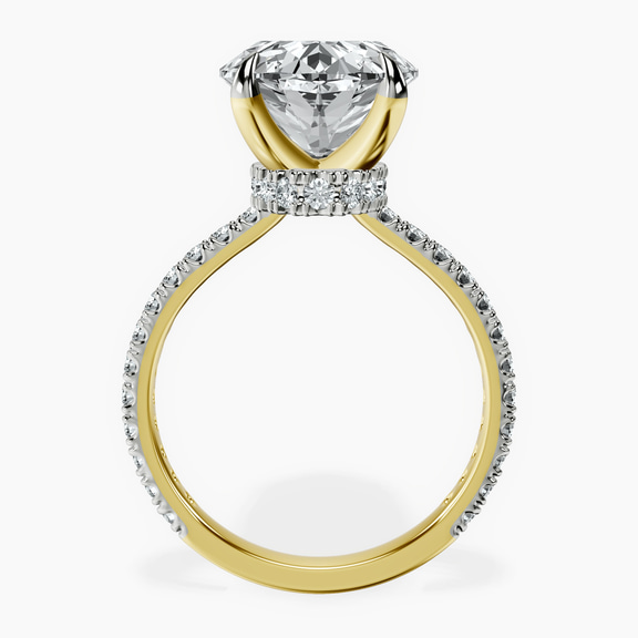 10kt Yellow Gold Myra Secret Halo Lab Diamond Ring side right image one